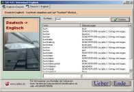 A screenshot of the program Dictionary German 1.0